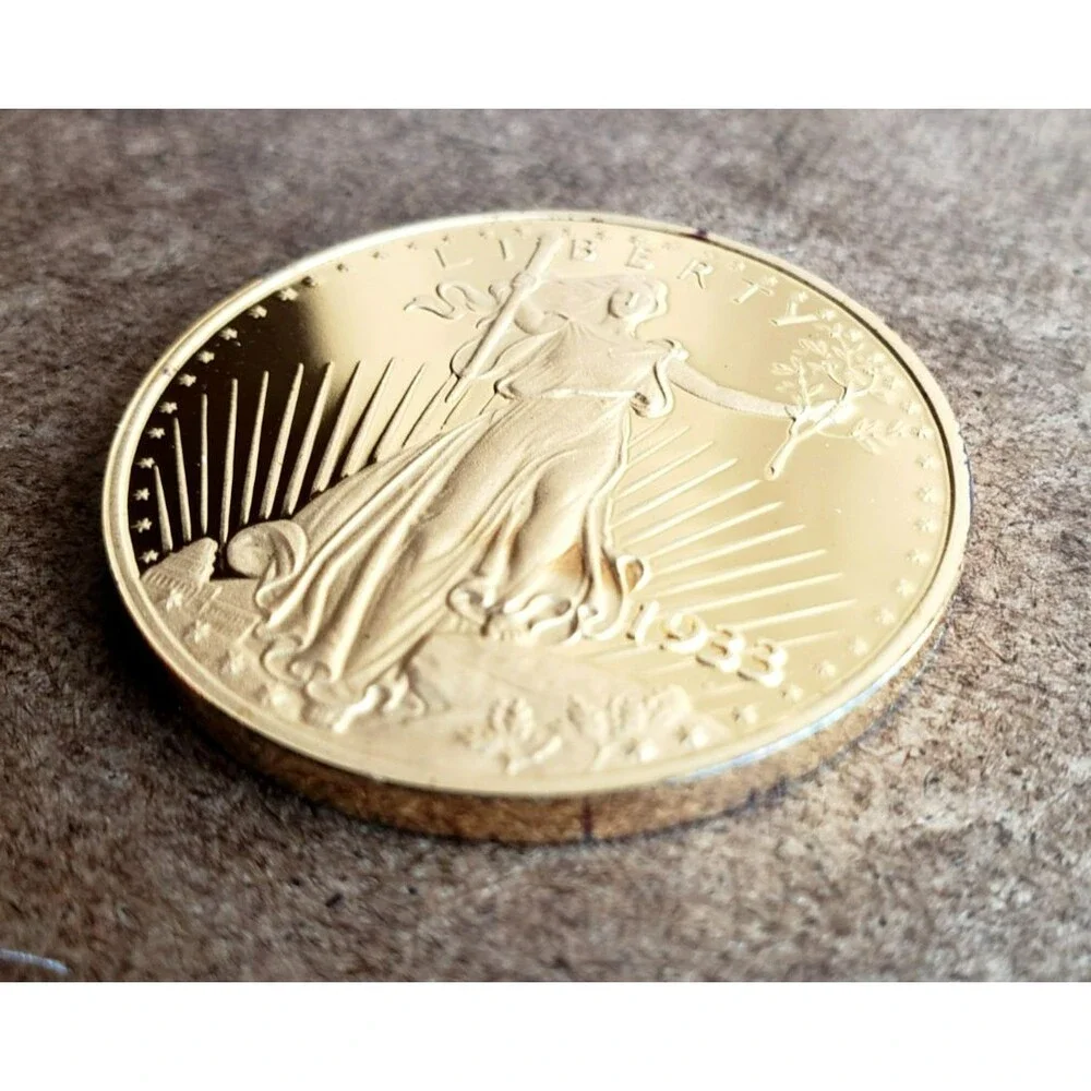 1933 DOUBLE EAGLE PROOF GOLD Clad Bronze 1oz Medal National Collectors MINT COA